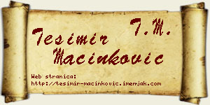 Tešimir Mačinković vizit kartica